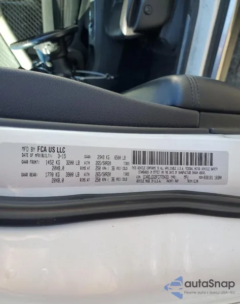 2015 Dodge Durango Limited из США, поврежденный, VIN 1C4RDJDG9FC772433